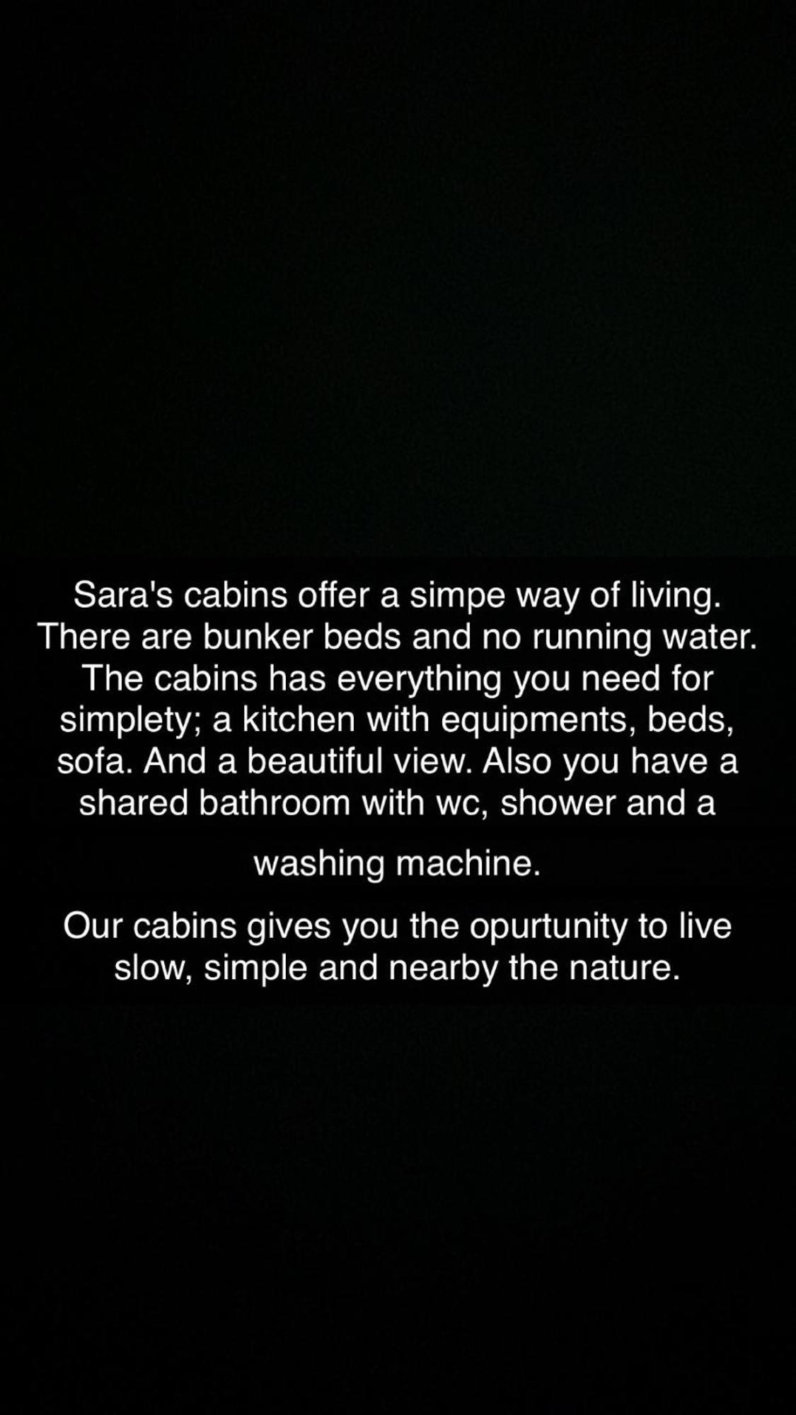 Sara's Cabins-hytter